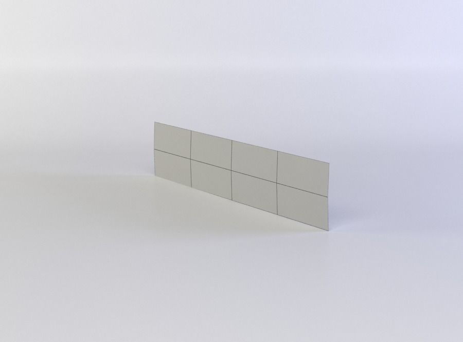 White long grates  Low-poly 3D model_5