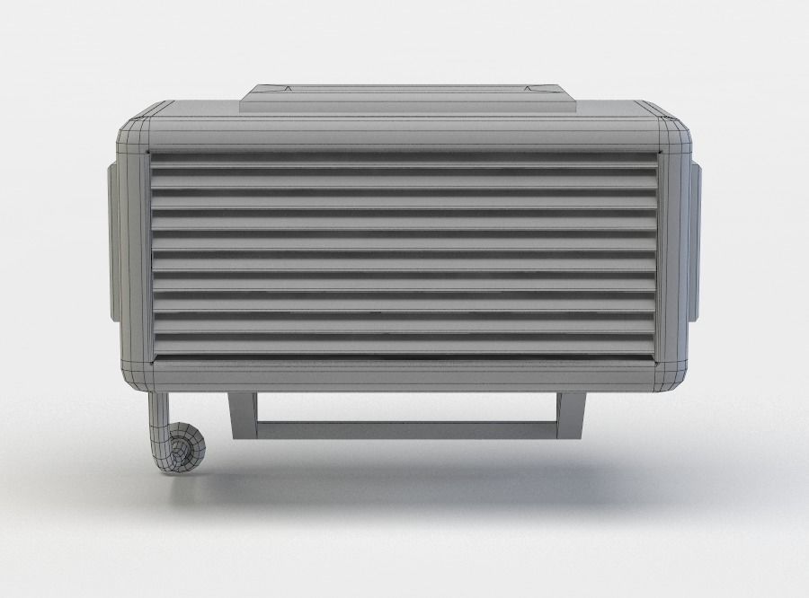 Ventilation box Low-poly 3D model_3