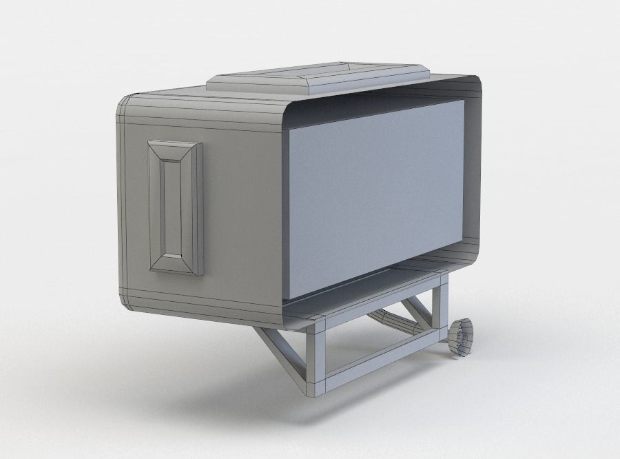 Ventilation box Low-poly 3D model_4