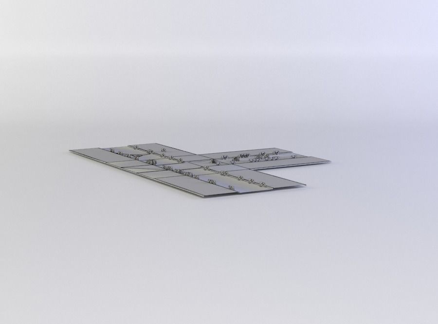 Road with weed Low-poly 3D model_5