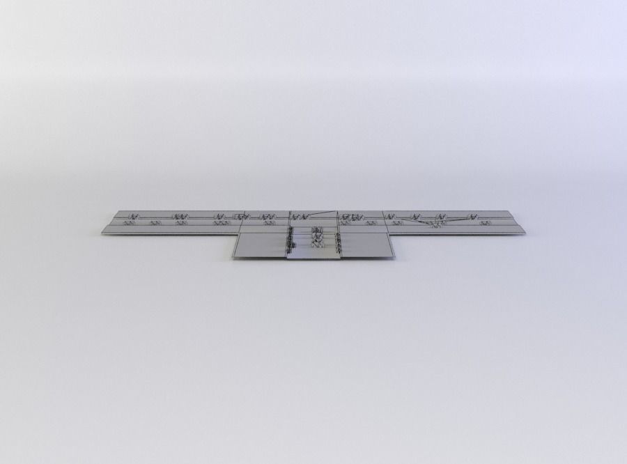 Road with weed Low-poly 3D model_3