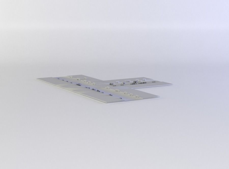 Road with weed Low-poly 3D model_2