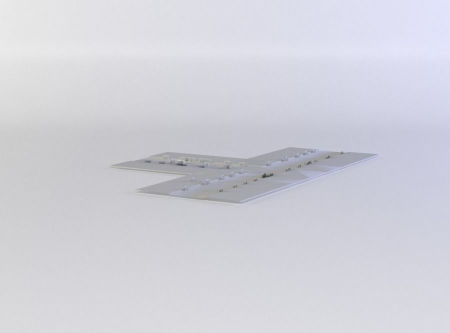 Road with weed Low-poly 3D model_1