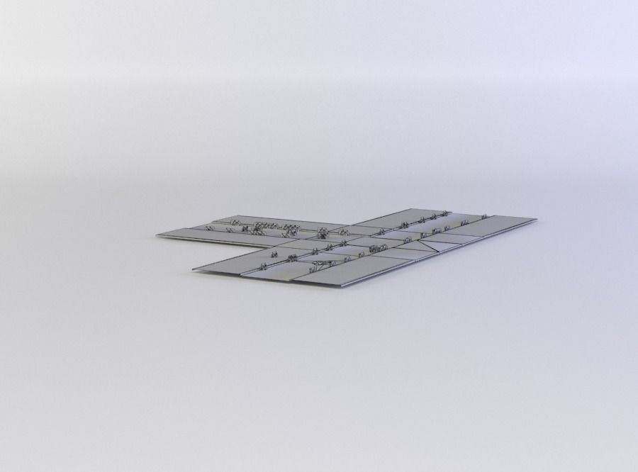 Road with weed Low-poly 3D model_4