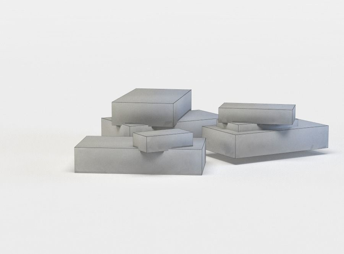 Bricks three concrete blocks