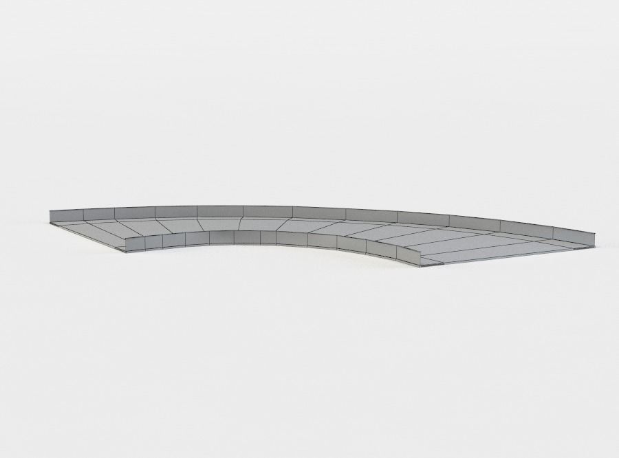 Road curve right Low-poly 3D model_5