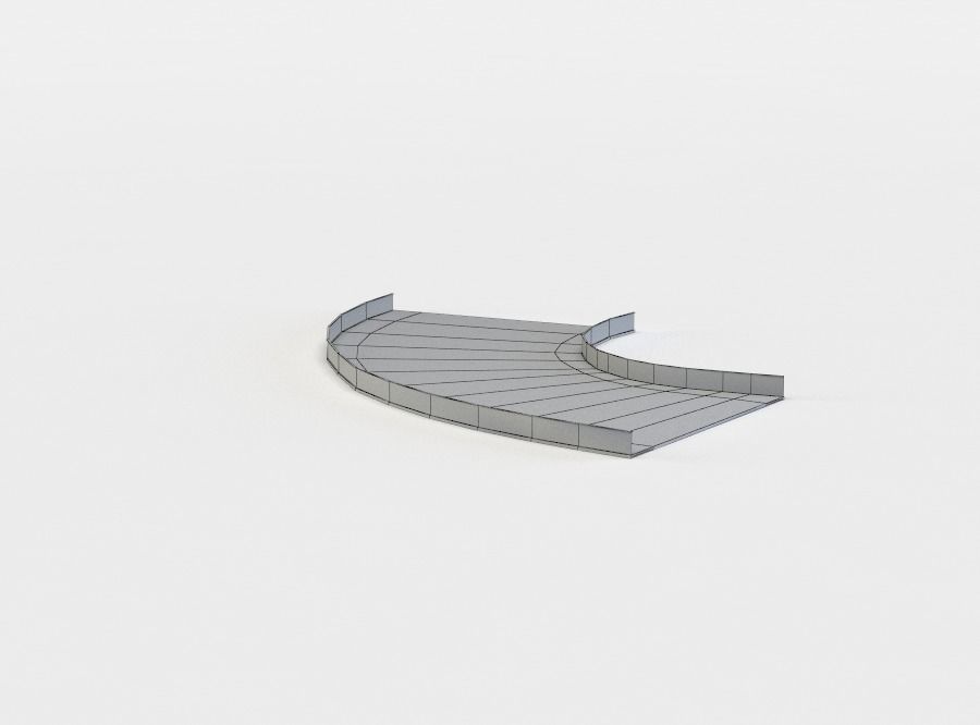 Road curve right Low-poly 3D model_4