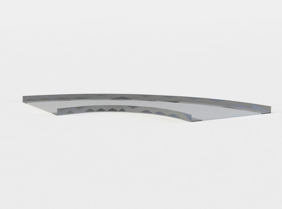 Road curve right Low-poly 3D model_2