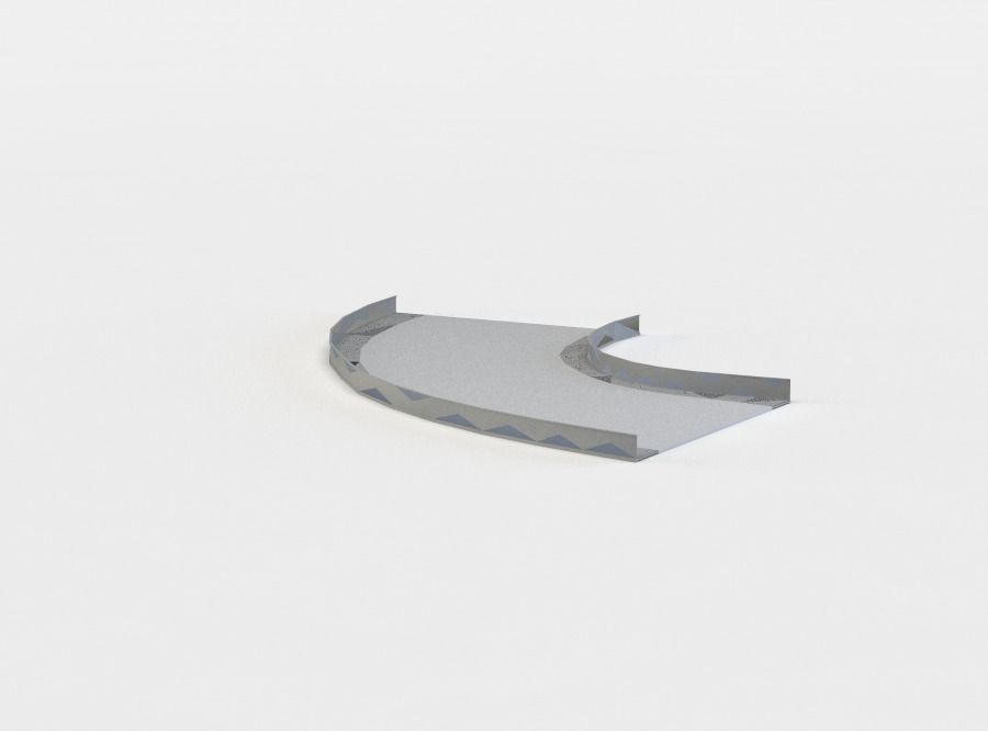 Road curve right Low-poly 3D model_1