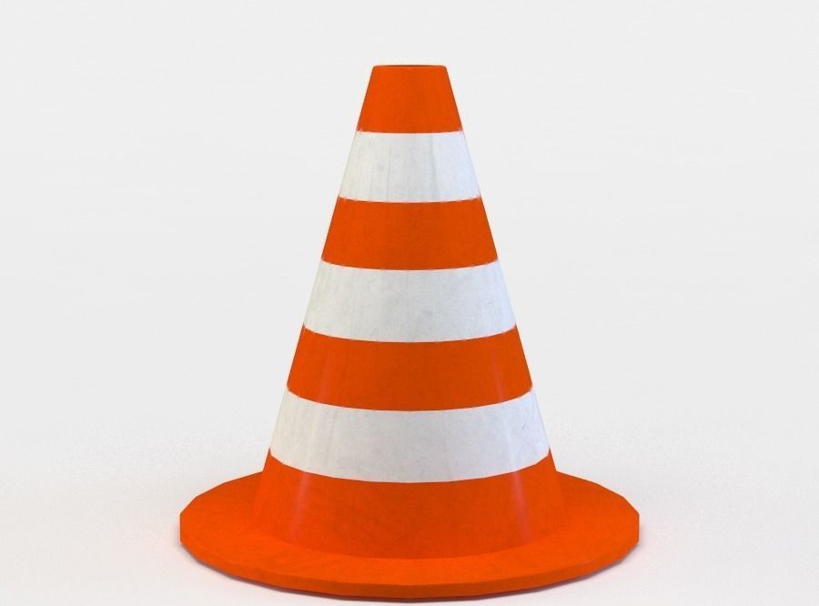 Road cone Low-poly 3D model_0