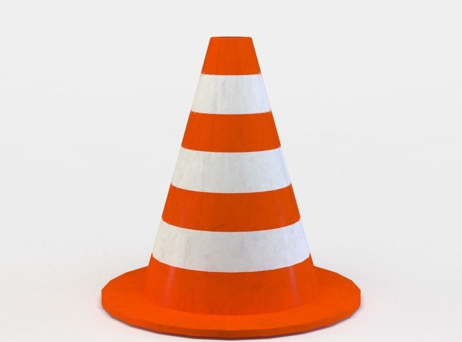Road cone Low-poly 3D model_1