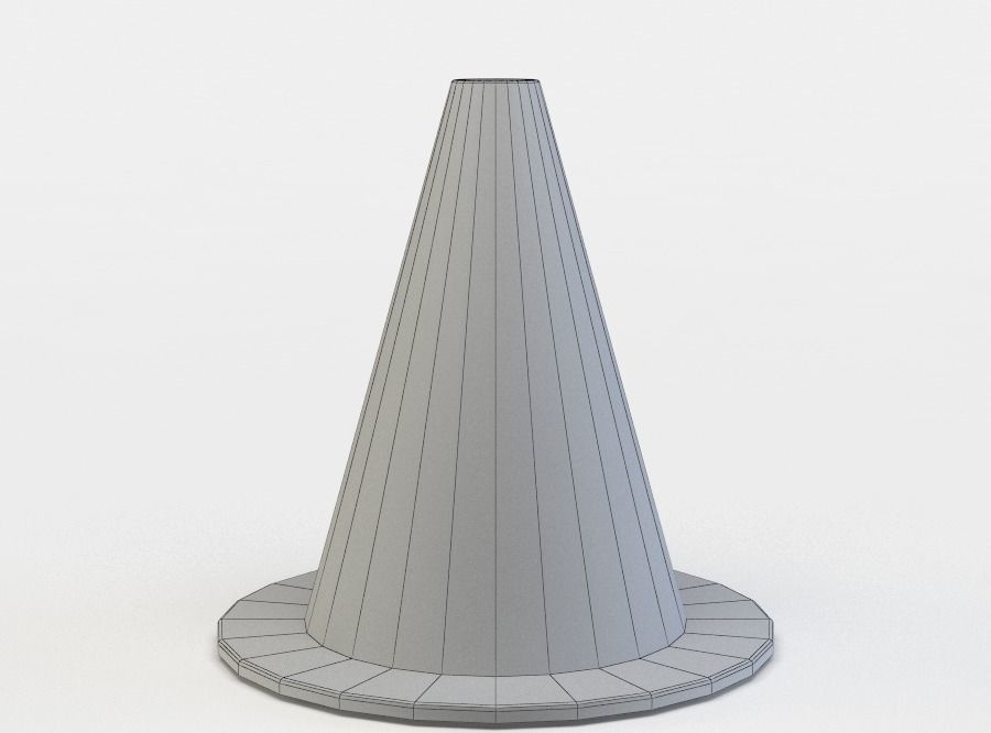 Road cone Low-poly 3D model_3