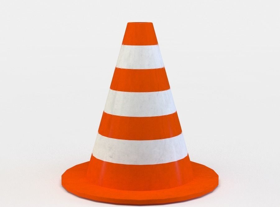Road cone Low-poly 3D model_2