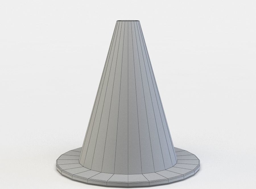 Road cone Low-poly 3D model_4