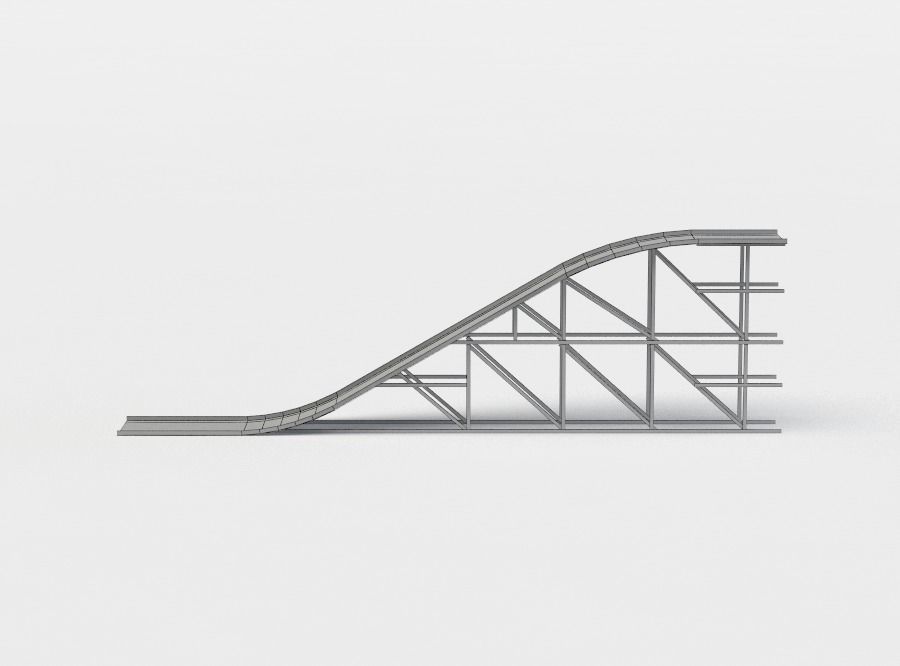 Ramp high Low-poly 3D model_3