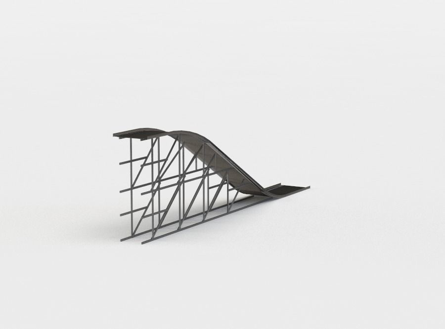 Ramp high Low-poly 3D model_1