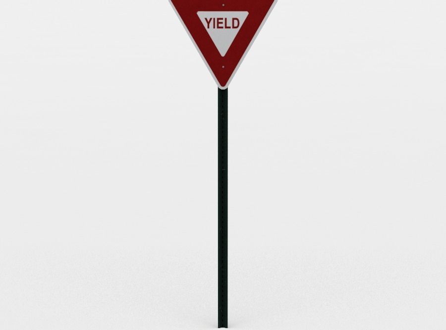 Yield sign Low-poly  3D model