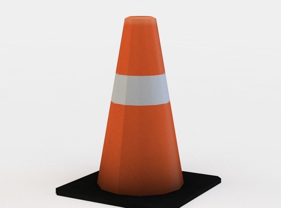 Road cone Low-poly 3D model_1