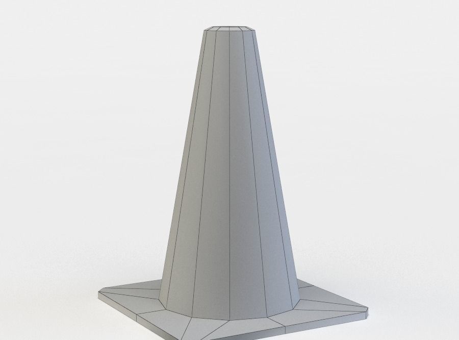 Road cone Low-poly 3D model_5
