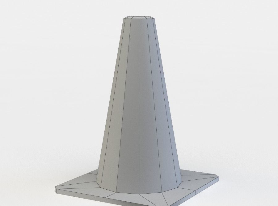 Road cone Low-poly 3D model_4