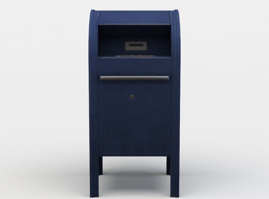 Mail box Low-poly 3D model_0