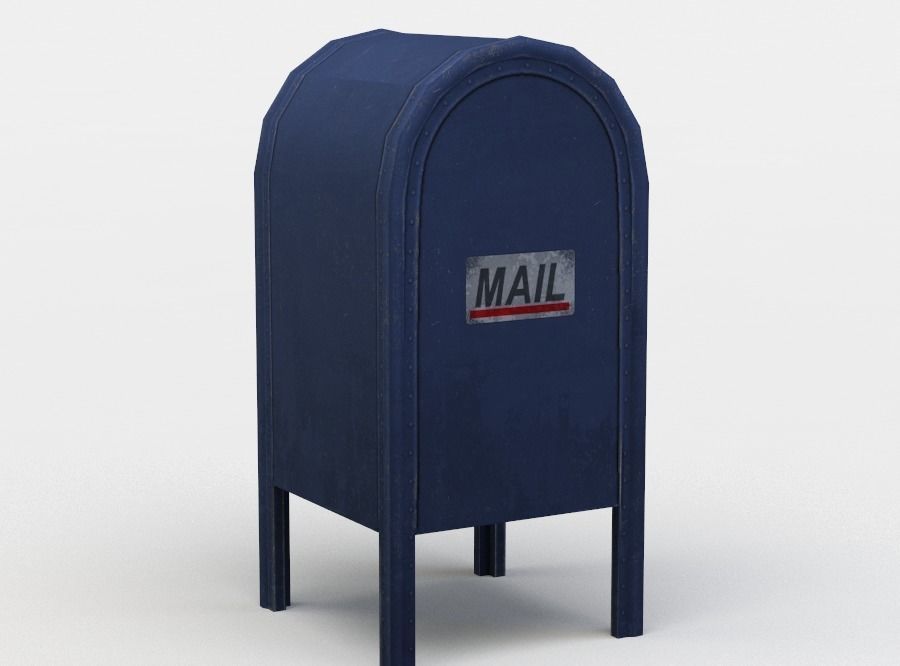 Mail box Low-poly 3D model_2