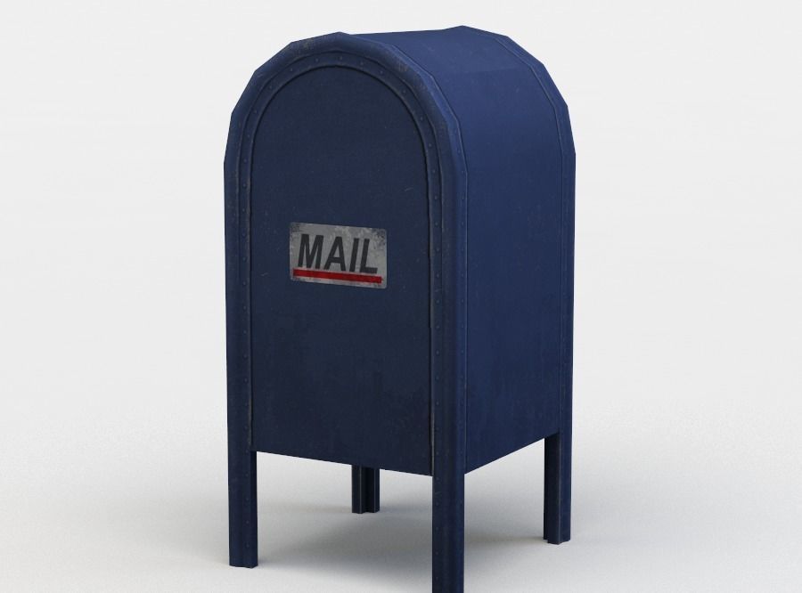 Mail box Low-poly 3D model_1