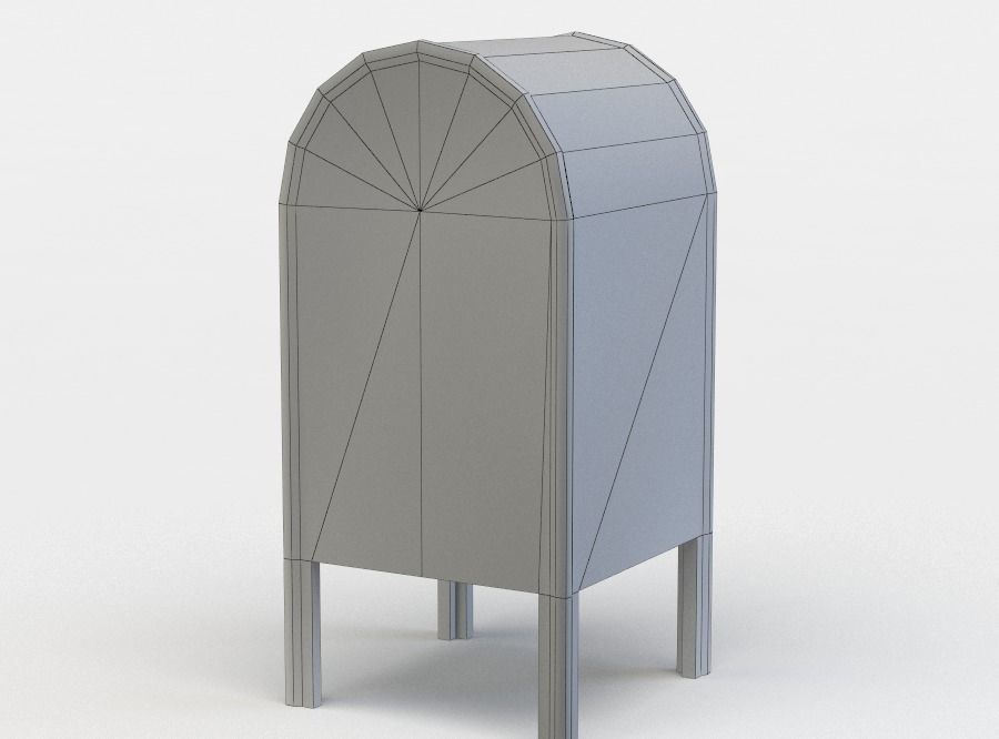 Mail box Low-poly 3D model_4