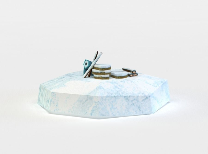 Building groundwork Low-poly 3D model