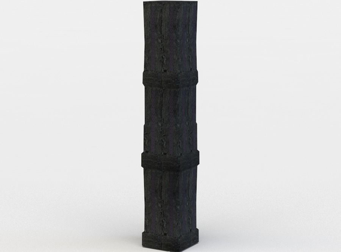 Column tall wooden pole