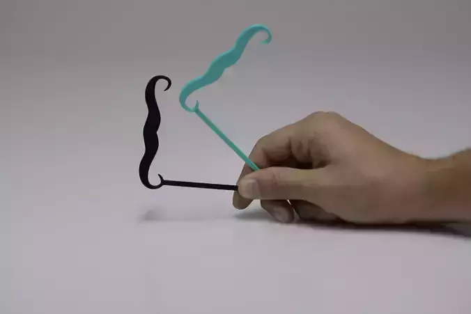 thin mustache Free 3D print model