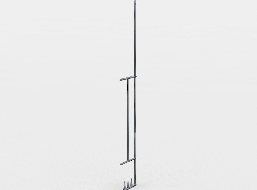 Metal fence end Low-poly 3D model_4