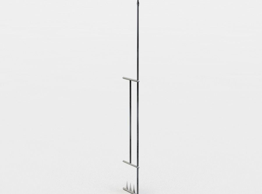 Metal fence end Low-poly 3D model_2