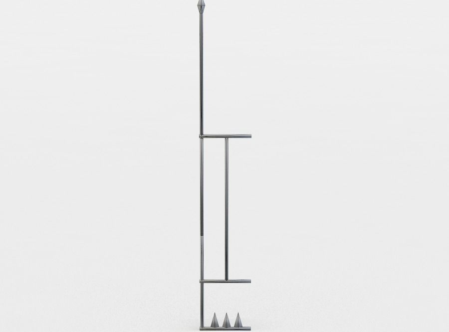 Metal fence end Low-poly 3D model_3