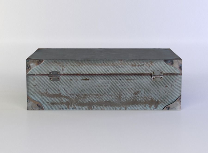 Suitcase vintage Low-poly 3D model