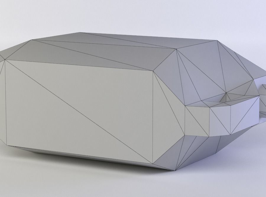 Canister cube Low-poly 3D model_4