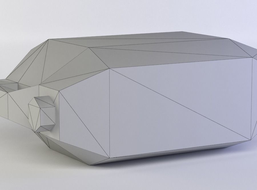 Canister cube Low-poly 3D model_5