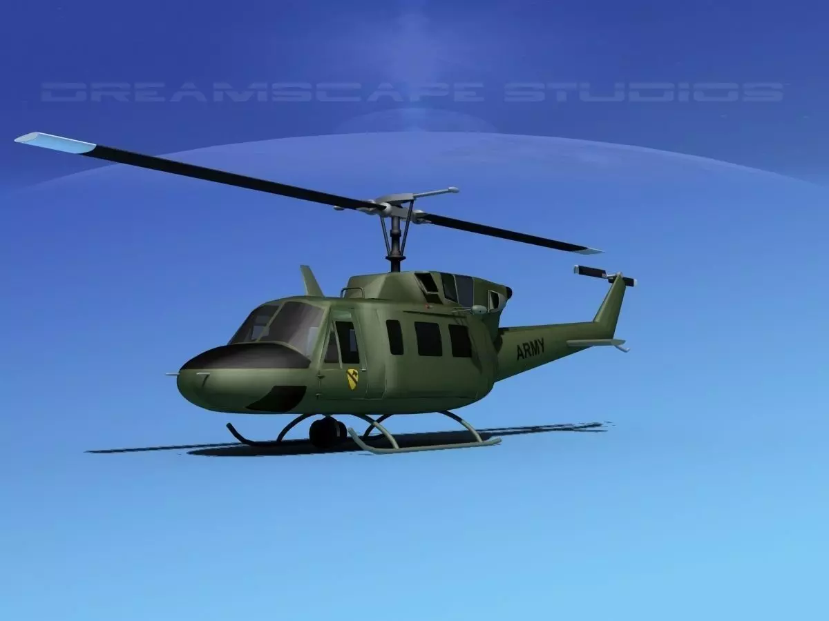Bell UH-1N Army 1st Cav 3D model_0