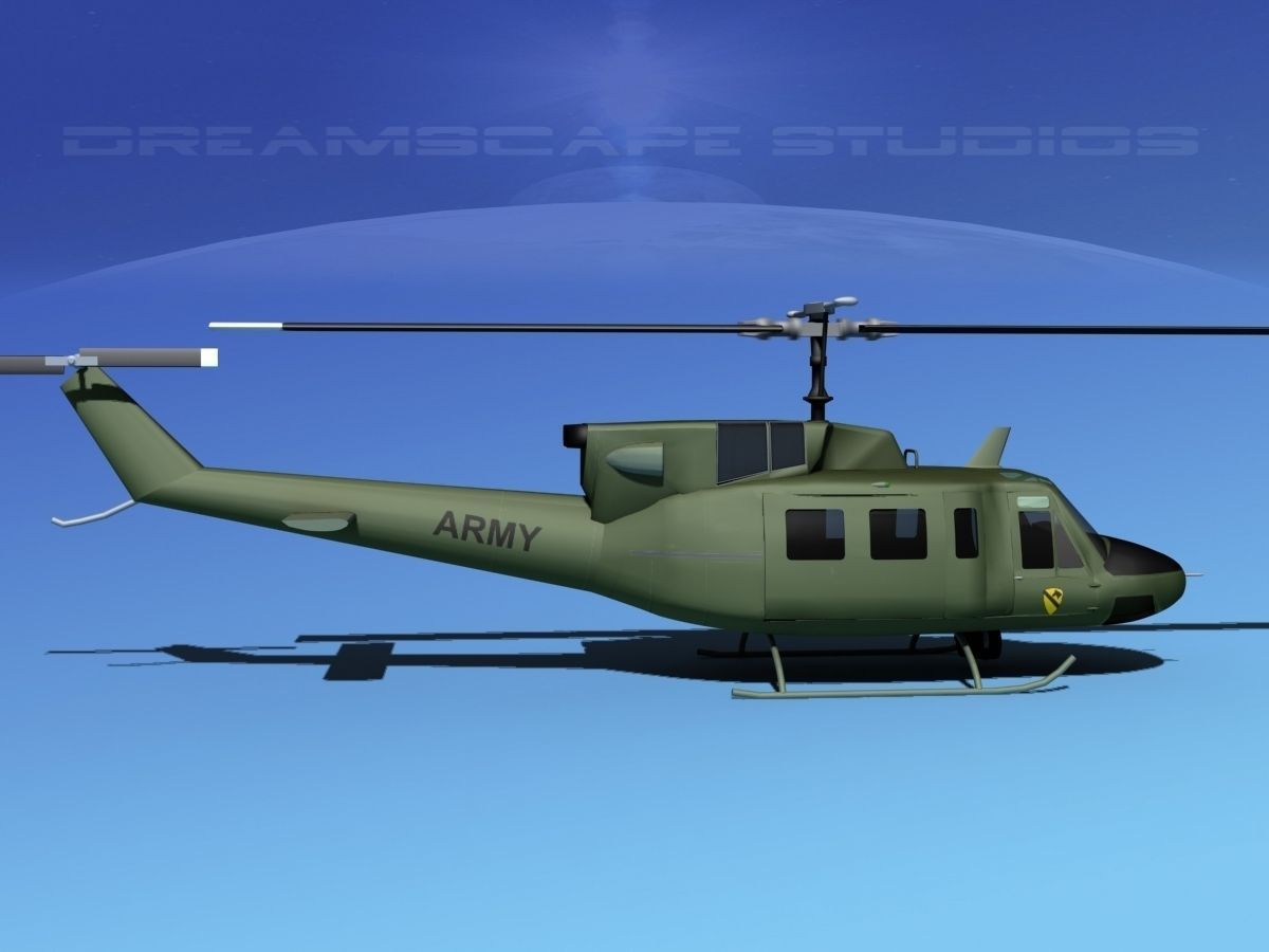 Bell UH-1N Army 1st Cav 3D model_4
