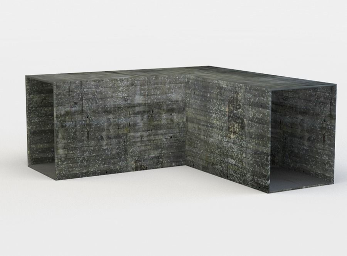 Tunnel concrete corner bench