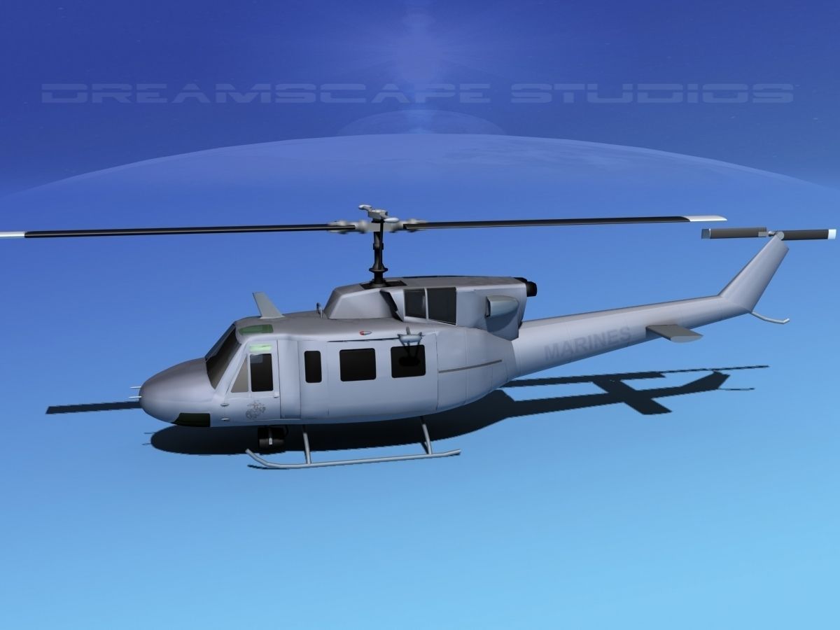 Bell UH-1N Twin Huey Marines 3D model_11