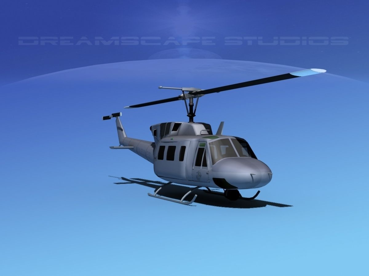 Bell UH-1N Twin Huey Marines 3D model_2