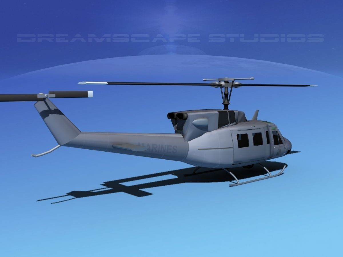Bell UH-1N Twin Huey Marines 3D model_7