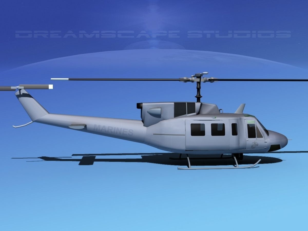 Bell UH-1N Twin Huey Marines 3D model_6