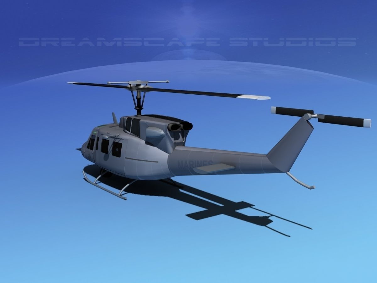 Bell UH-1N Twin Huey Marines 3D model_9