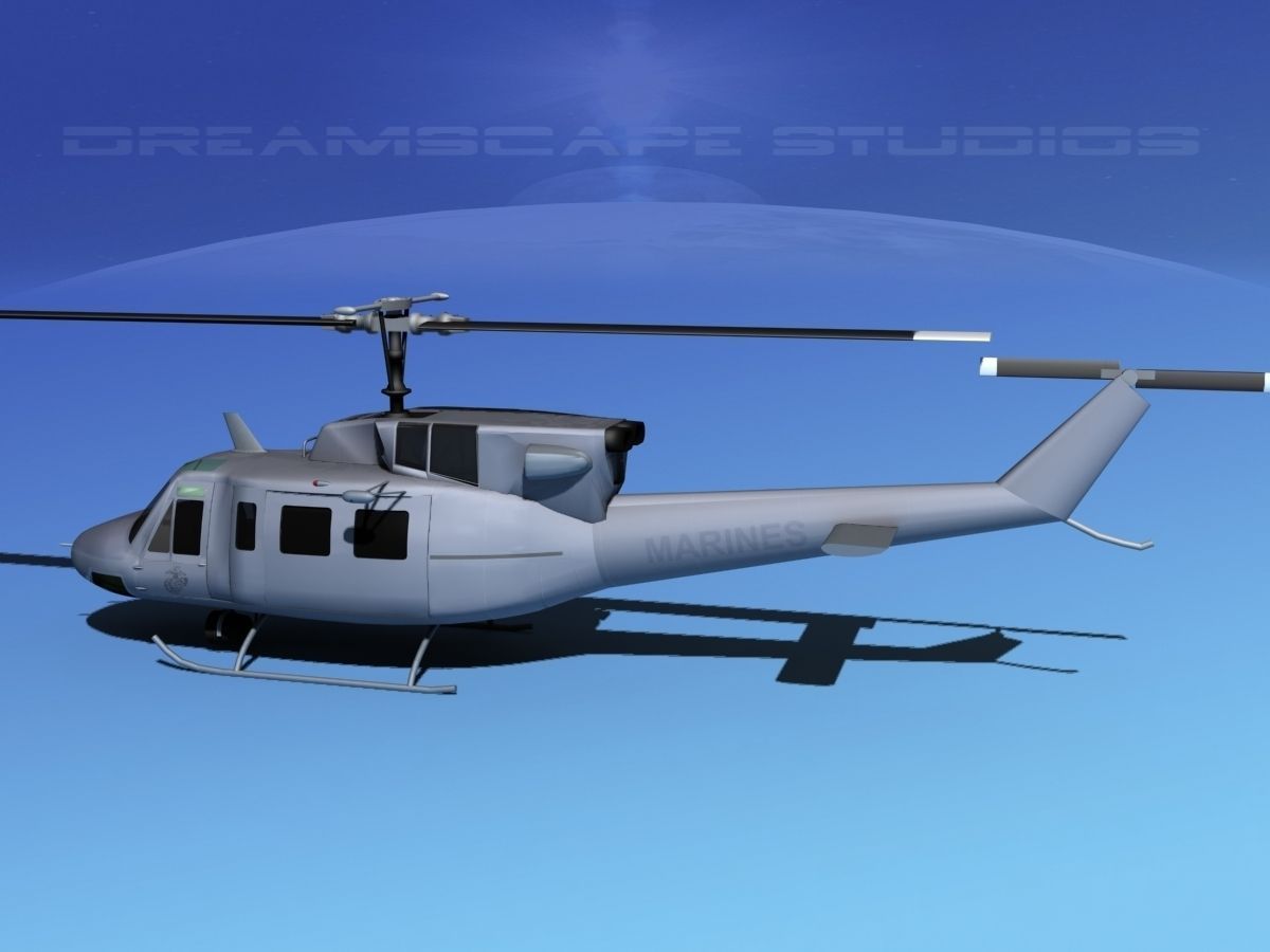 Bell UH-1N Twin Huey Marines 3D model_10