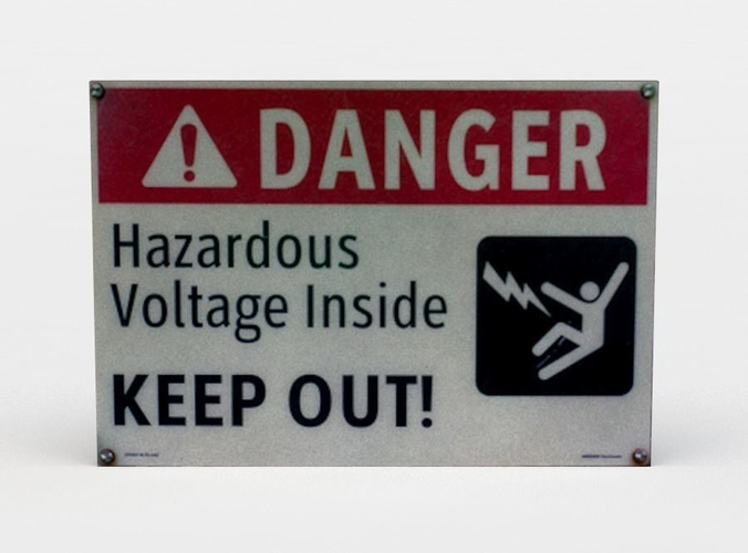 Danger sign Low-poly 3D model