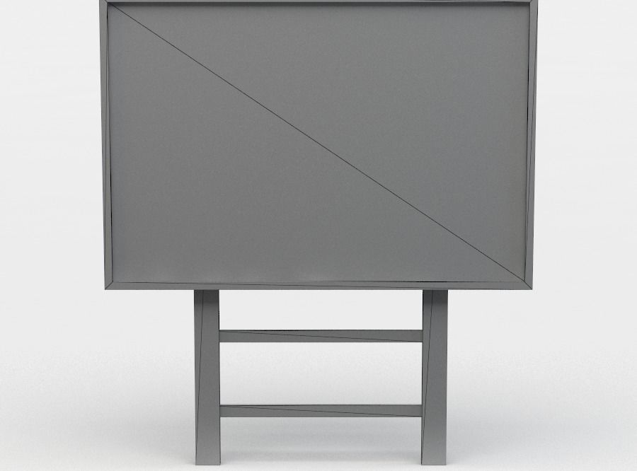 Poster abstract painting on wooden frame Low-poly 3D model_3