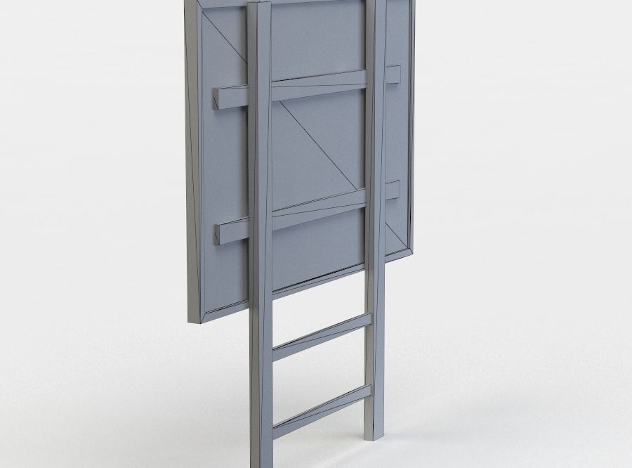 Poster abstract painting on wooden frame Low-poly 3D model_4