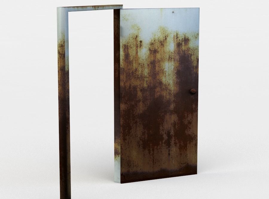 Door rusty - rusty Low-poly 3D model_1